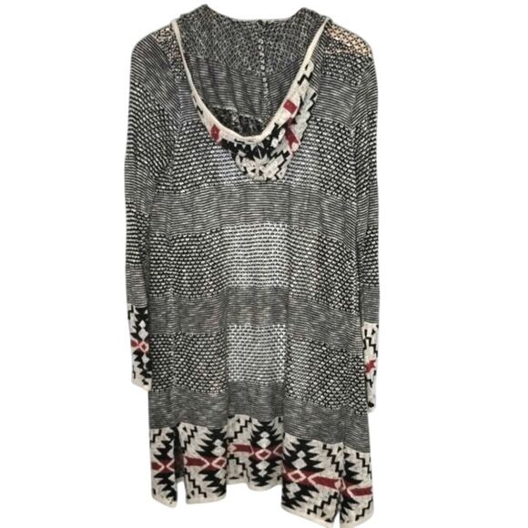 Southwest Open Long Cardigan Hooded Large Duster - Picture 2 of 8